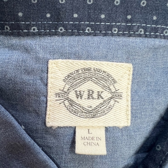 WRK Solid Denim Blue Shirt L - Picture 3 of 3
